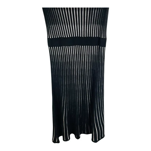 Calvin Klein Womens Midi Dress S Small Black & White Striped Pencil Professional - Picture 6 of 12